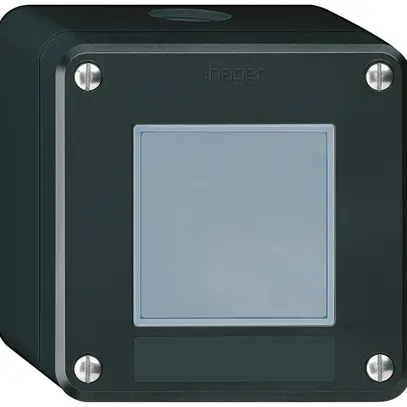 Tasto a pulsante di suoneria AP Hager robusto IP55 con placchetta nero 