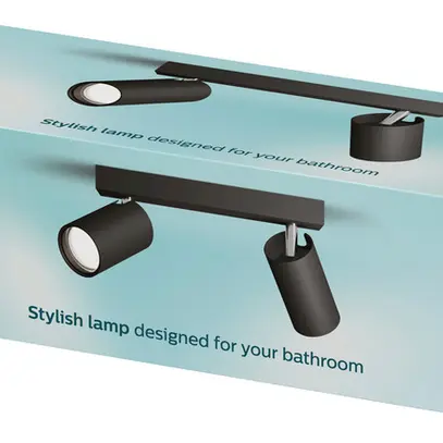 Spot Philips Idris GU10 2×5W IP44 240×119mm noir 