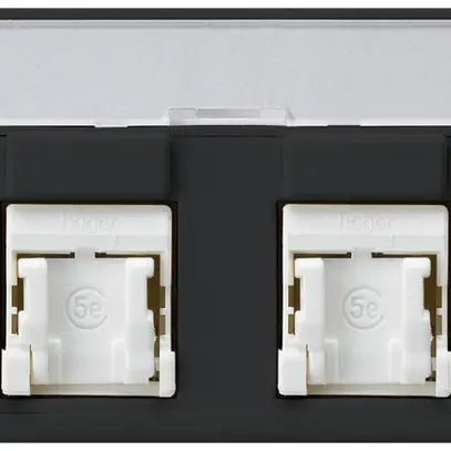 Prise FLF Hager cat.5e 2RJ45/u noir 