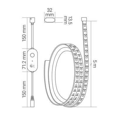 Bande LED intelligente RGBCW 12V | 5m KnockautX, par BRELAG 