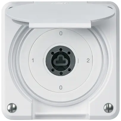 Interrupteur à clé ENC robusto IP55 avec clapet sans cylindre S2/1P blanc combi 