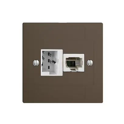Scatola INC 1×TT,1×RJ45/u 4P EDIZIOdue ITplus ITM coffee 