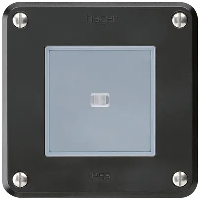 Interruttore INC robusto IP55 schema 3/2P illuminato nero 