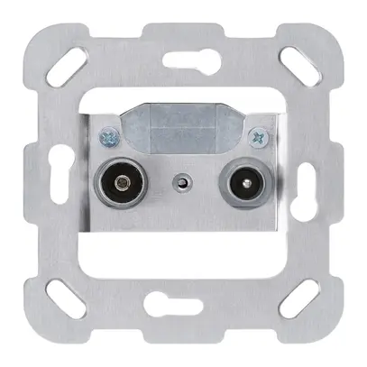 Inserto per presa di passaggio R/TV Hager 14dB con piastra di fissaggio 