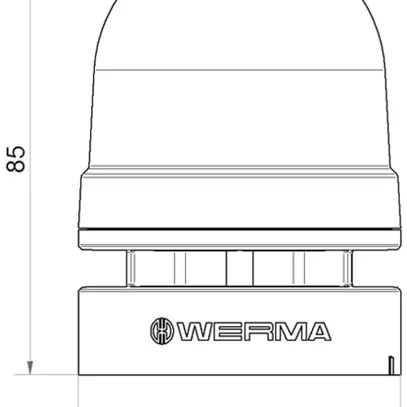 Lampe flash WERMA Mini TwinFLASH Combi, 115...230VAC, jaune 