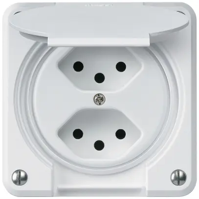Presa INC robusto 2×tipo 13 bianco per combinazione 