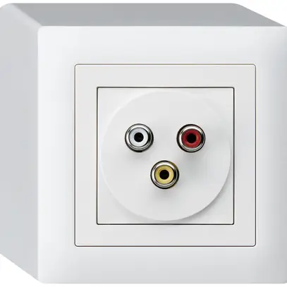 Prise de raccordement AP kallysto 3 RCA audio+vidéo blanc 