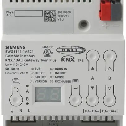 Gateway AMD KNX/DALI Siemens N141/21 Twin Plus, 2× 64 dispositifs + 10 capteurs 