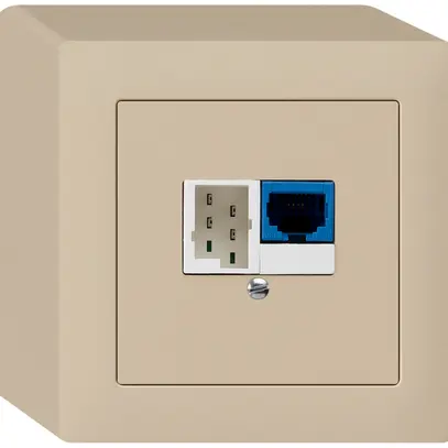 Boîte DSL AP 1×RJ45/1×T+T beige 
