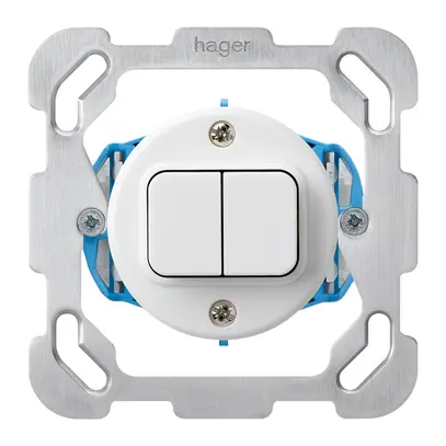 Inserto per contatto pulsante INC basico C+C con placca di fissaggio bianco 