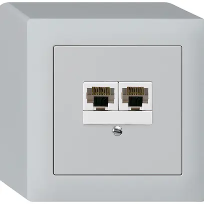 Scatola AP kallysto 2×RJ45u grigio chiaro parallelo 