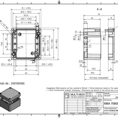 Scatola alluminio SWIB ENSTO AG 80×75×57mm IP66 grigio 