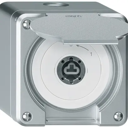 Contact pivotant à clé AP robusto IP55 aluminium avec clapet sans cylindre 1P 