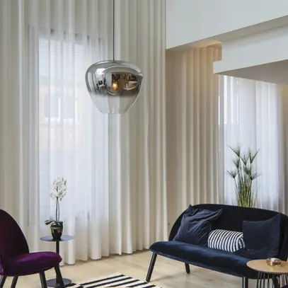 Luminaire suspendu SLV PANTILO CONVEX 40 E27 40W Ø400×350mm chrome 