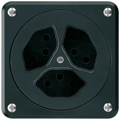 Presa INC robusto 3×tipo 13 nero senza copercchio per combinazione 