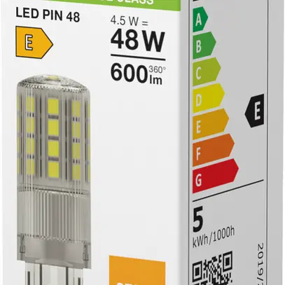 Lampada LED LEDVANCE PIN G9 4.5W 600lm 2700K Ø17×55mm chiaro 