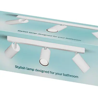 Spot Philips Idris GU10 3×5W IP44 442×119mm blanc 