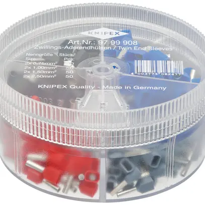 Assortimento capicorda KNIPEX con 200×capicorda Twin isolati 