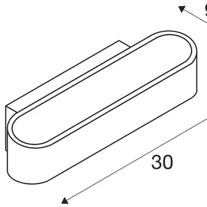 LED-Wandleuchte SLV ASSO 300, 12W  975 lm 3000K IP20 Aluminium gebürstet 