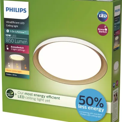 Plafoniera LED Philips Pebblo 10W 1850lm 827 Ø320mm bianco 