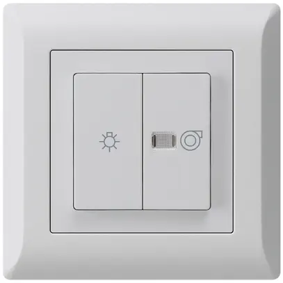 Interruttore luminoso INC kallysto.line grigio chiaro 1/1L simb. illum.+ventil. 