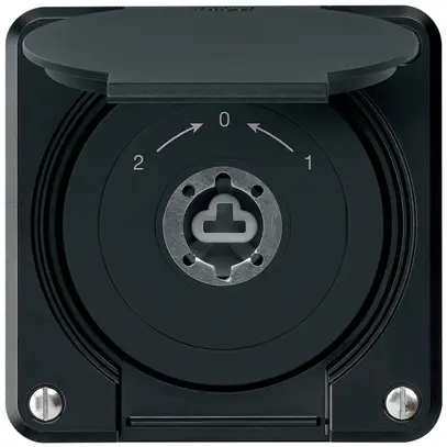 Contact pivotant à clé ENC robusto IP55 noir clapet sans cylindre invers.combi 