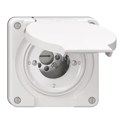Drehschalter NEVO N.CO 2/2L, ohne Zylinder, KS, 0-1-0-2, weiss 