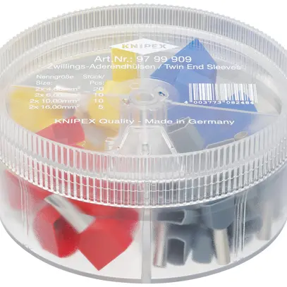 Assortimento capicorda KNIPEX con 45×capicorda Twin isolati 