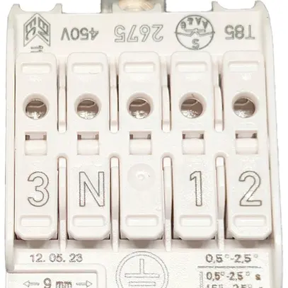 Verbindungsklemme 5P 0.5…2.5mm² Erdungsbügel ws 