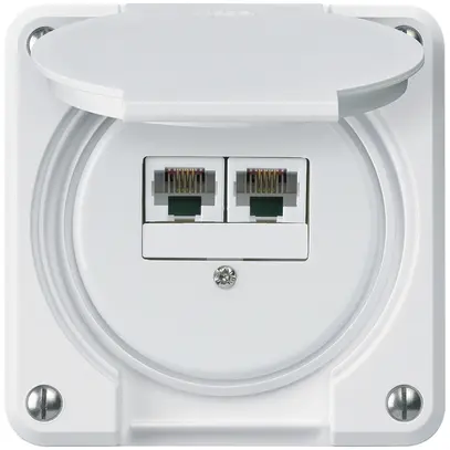 Boîte de raccordement ENC robusto IP55 blanc 2×RJ45/u séparés 