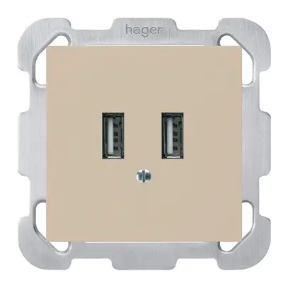 Prise de charge USB ENC Hager kallysto B 240V 2400mA beige 