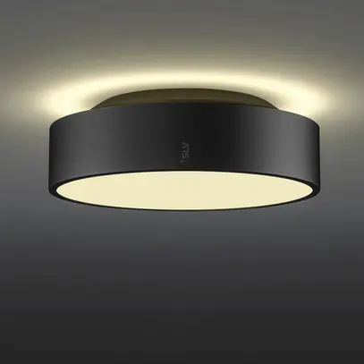 Plafonnier LED SLV MEDO PRO 30 10W 1350lm 930/940 IP50 DALI Ø280mm noir 