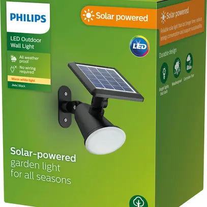 Applique LED Philips Jivix Solar SEN 1.4W 150lm 827 IP44 noir 