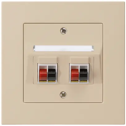 Prise ENC audio kallysto.pro 2× beige borne à étrier pour 2 haut-parleurs 