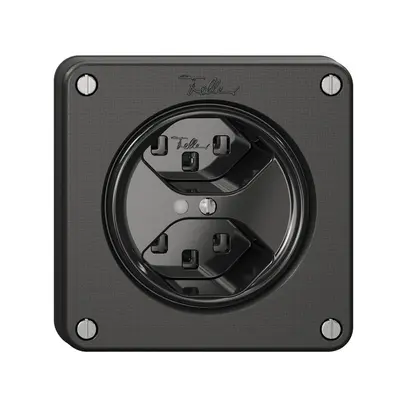Presa NEVO, 2×T23, c.LED, nero 