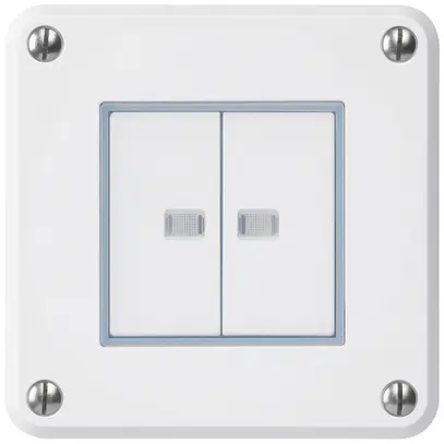 Interruttore INC robusto IP55 schema 3/contatto a pulsante 2×illuminato bianco 