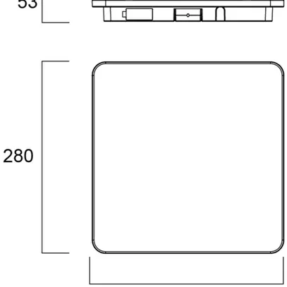 Plafoniera/applique LED START SURFACE 2CCT 18W 1900lm IP54 quadrato bianco 