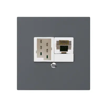 Scatola INC kallysto 1×RJ45u+1×TT83 antracite 