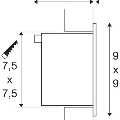 EB-LED-Leuchte SLV FRAME BASIC, 350mA 1W 90lm 3000K eckig IP20 silbergrau 