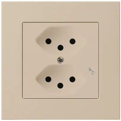 Presa INC kallysto.pro 2×T13/1 beige con protezione bambini 