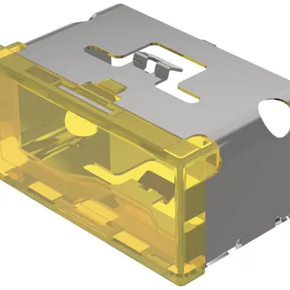 Cofano pressione EAO03 giallo piatto 18×38mm in materia sintetica traslucido 
