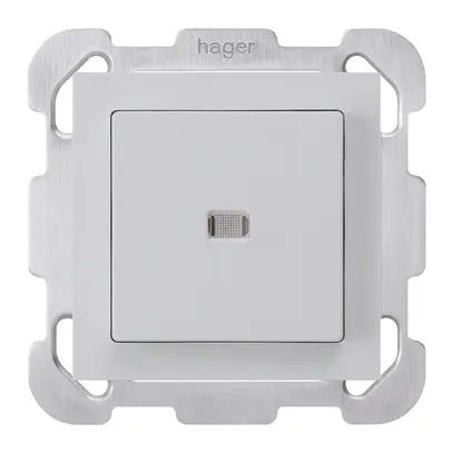 Interruttore pulsante luminoso INC kallysto 6/1P grigio chiaro piastra fissaggio 