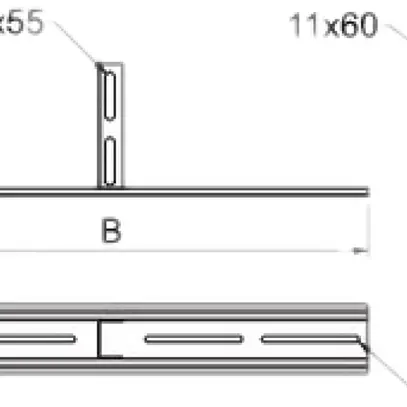 Suspension centrale Bettermann, pour pendard US 3 B400mm, acier galvanisé 