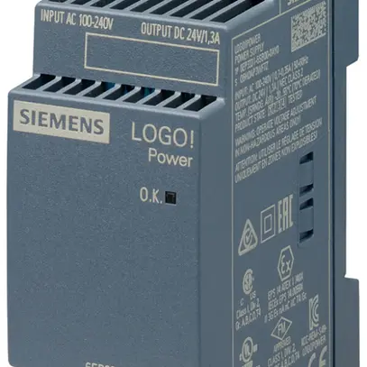 Alimentazione Siemens LOGO!POWER, IN:100…240VAC, OUT:24VDC/1.3A, 2UM 