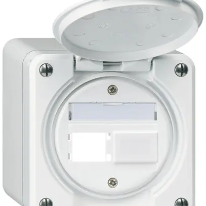 Kit di montaggio AP robusto IP55 uscita frontale per 2×R&M bianco 