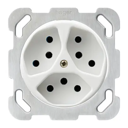 Insert pour prise ENC basico 3×type 13 blanc avec sécurité enfants 