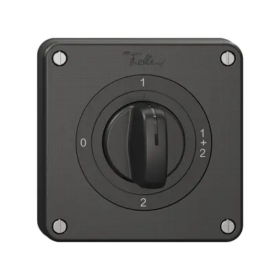 Interrupteur rotatif NEVO N.CO 1/1 L, avec manette, KS, 0-1-1+2-2, noir 