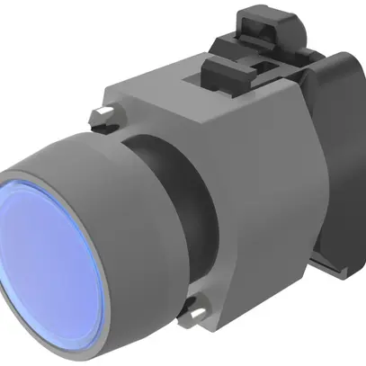 Interruttore luminoso INS EAO04 Ø29mm blu anello grigio, IP65 