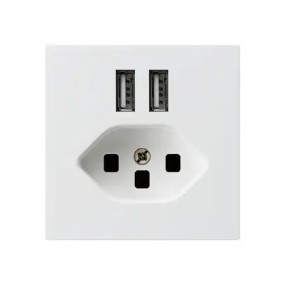 Presa 2×USB & T23 kallysto A 2400mA bianco 