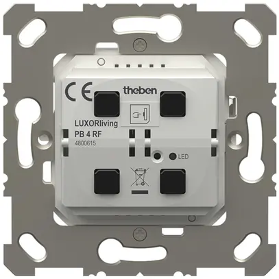 Poussoir RF ENC Theben LUXORliving PB 4 RF avec capteur de température 